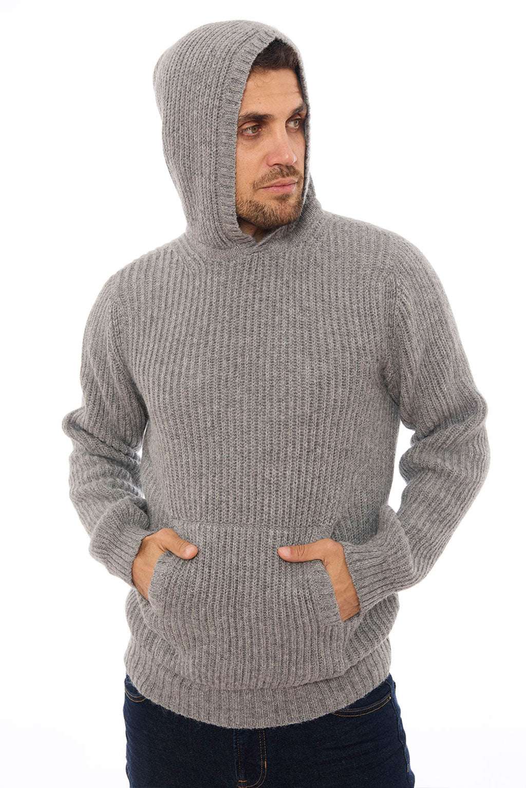 Men's Textured Baby Alpaca Hoodie – Alpaca Collections