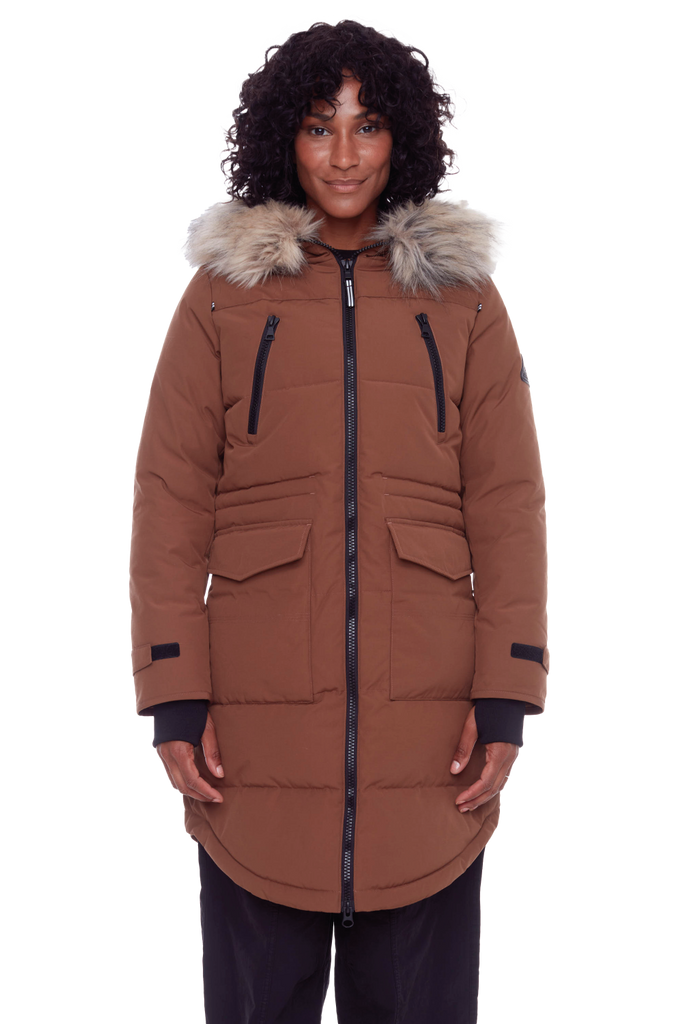 UKON | WOMEN'S VEGAN DOWN (RECYCLED) DRAWSTRING PARKA, MAPLE