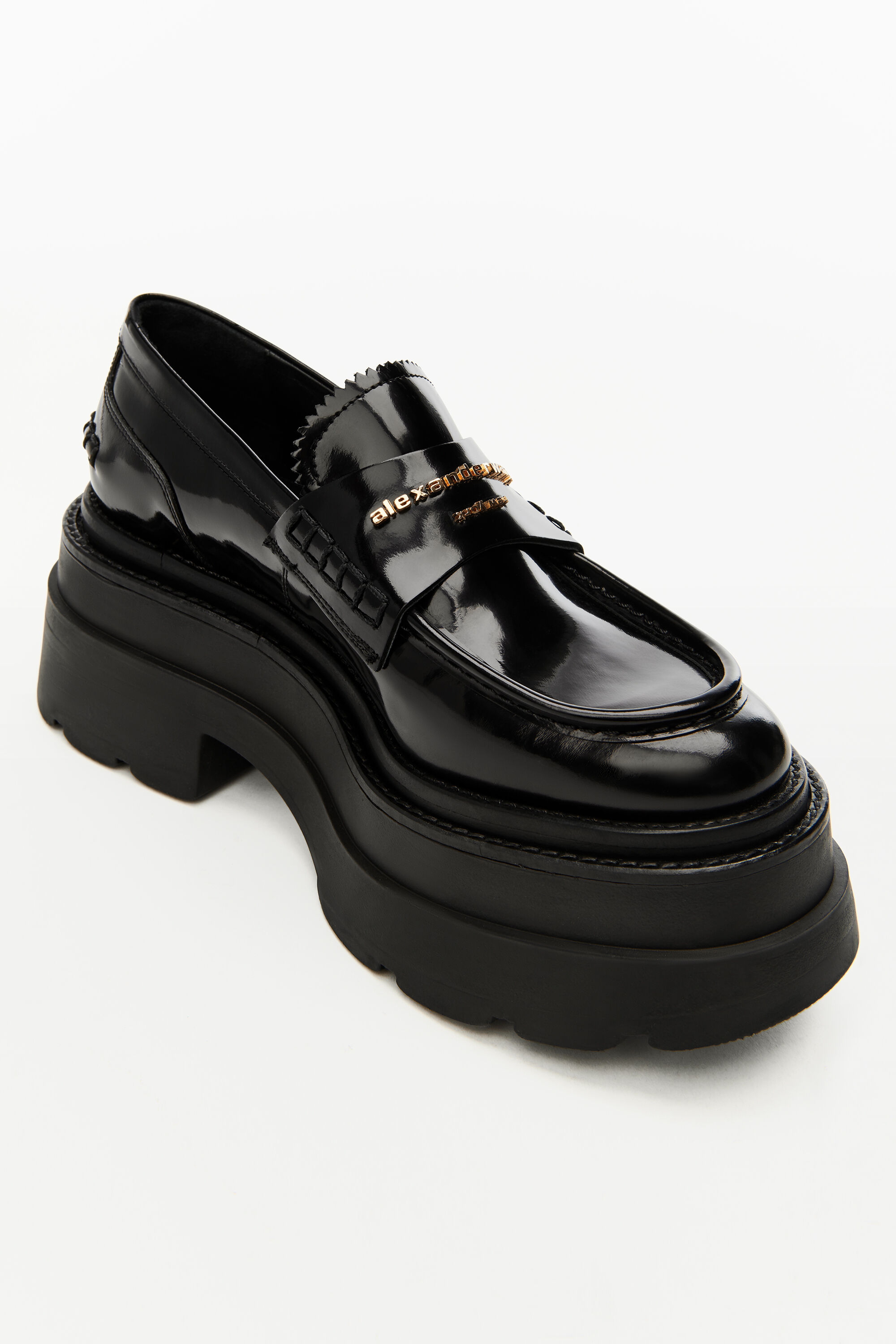 CARTER PLATFORM LOAFER IN LEATHER in BLACK | alexanderwang®