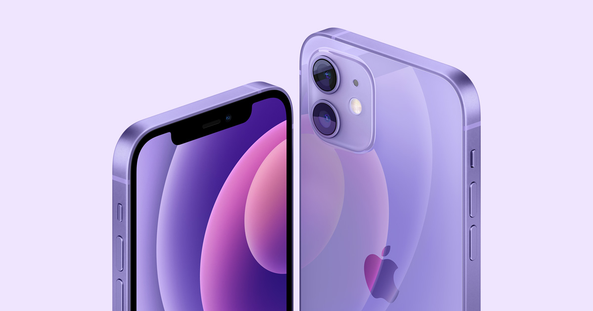 Apple、目を奪う美しさの新しいパープルのiPhone 12とiPhone 12 miniを