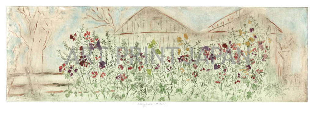 ジョアン・アイザック 絵画 (版画/ジクレー) ホーリーホックアリシア