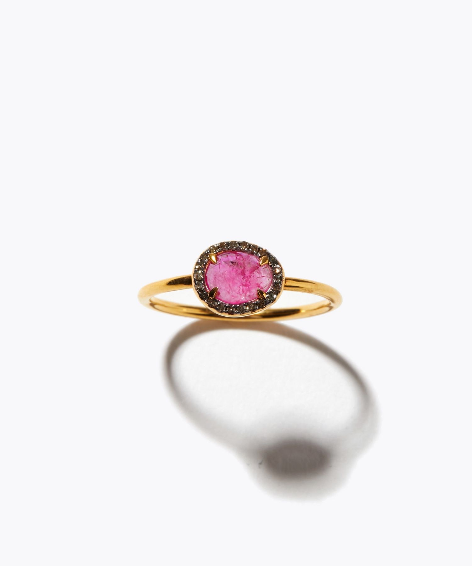 elafonisi] medium ruby with pave diamonds ring｜ARTIDA OUD（アル
