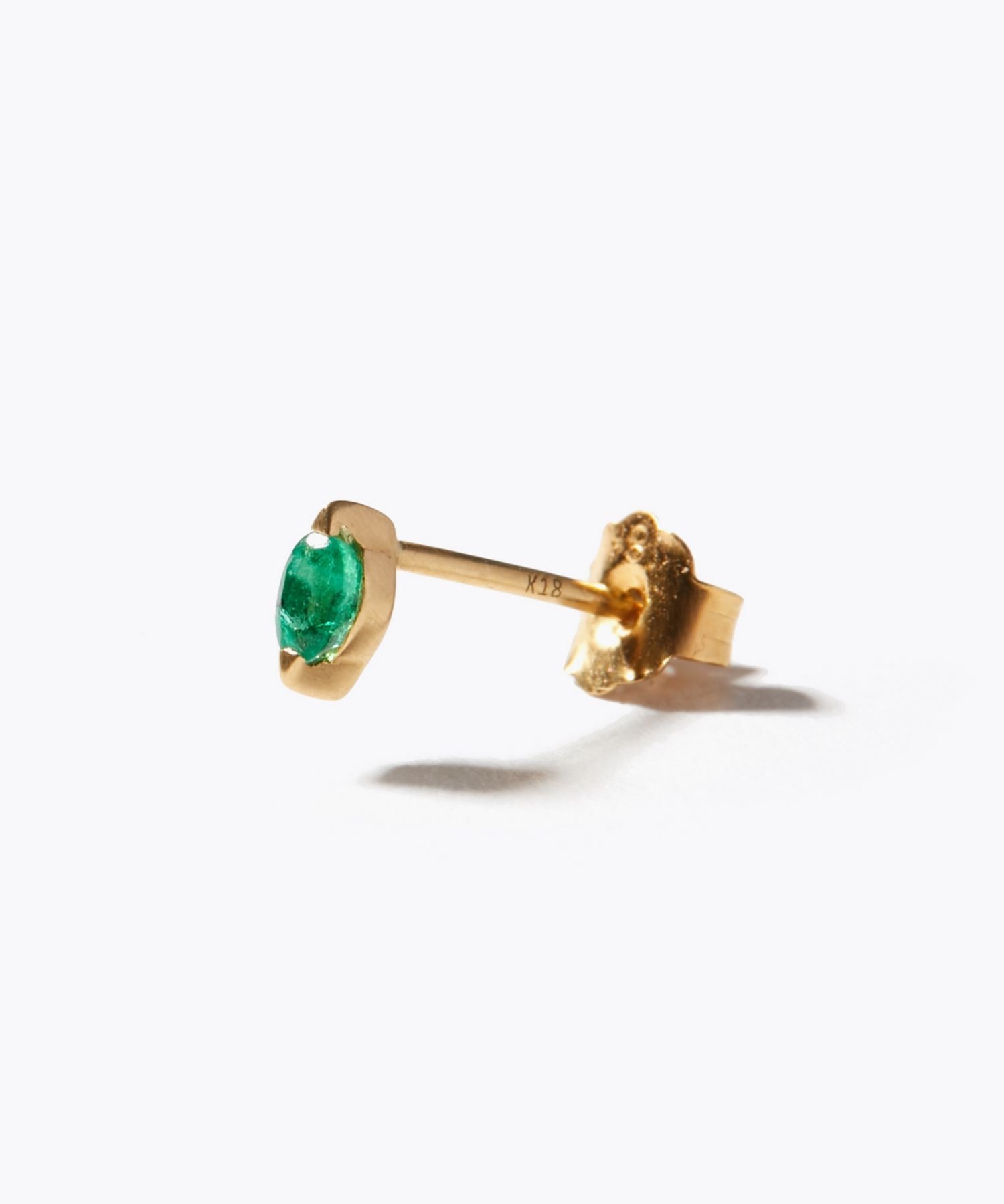 eden] K18 emerald petit stud single pierced earring｜ARTIDA OUD