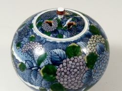 村上玄輝 作品】紫陽花絵 丸型香炉（小）