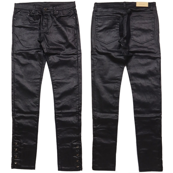 M588 SNAP SLIM DENIM BLACK デニム スキニーパンツ|mnml|ストリート