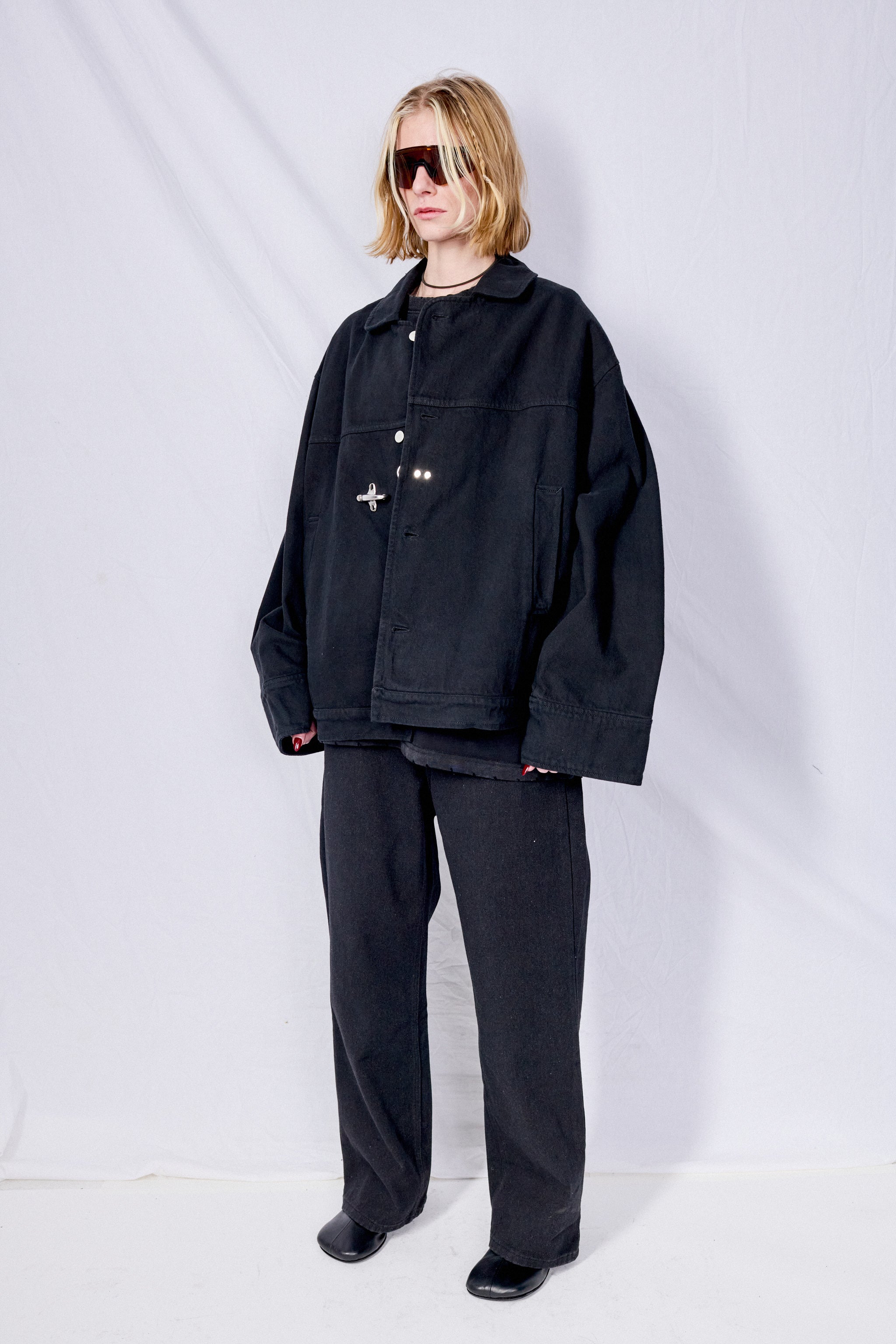 Black Denim Fireman Box Jacket - Assembly New York