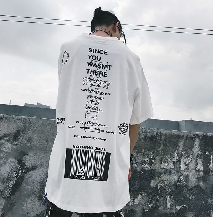 T-shirts/バックバーコードプリントTシャツ ST/No.23016 – At
