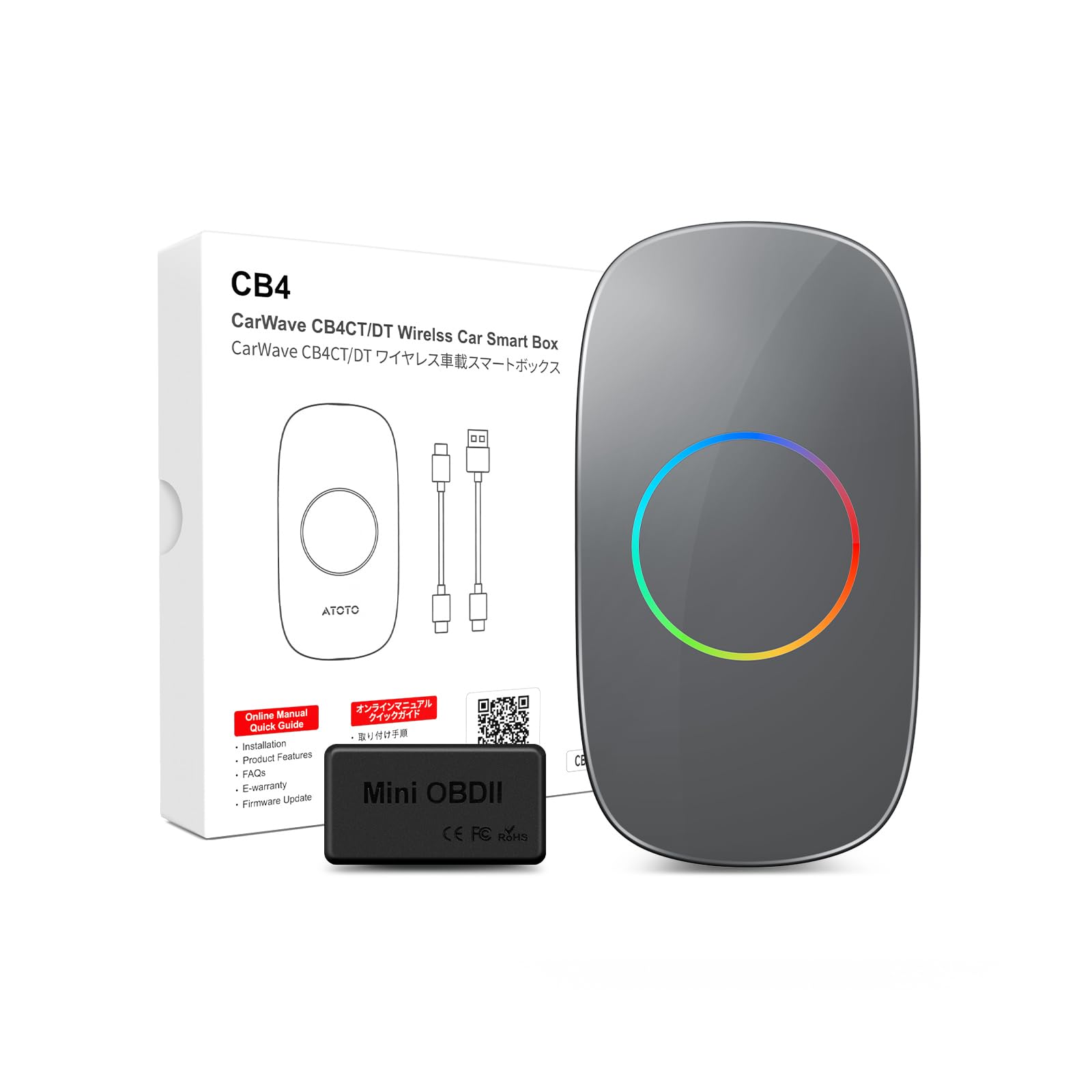 CarWave CB6A/J-BKワイヤレス車載スマートボックス ATOTO CarWave CB6