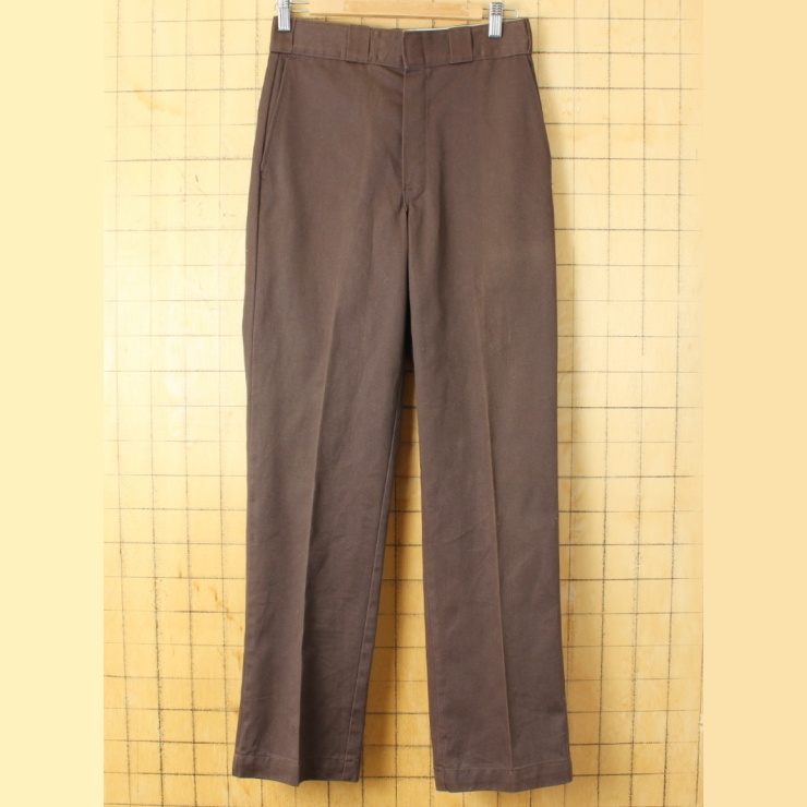 80s 90s USA製 Dickies ディッキーズ 874 ワーク パンツ ブラウン W29