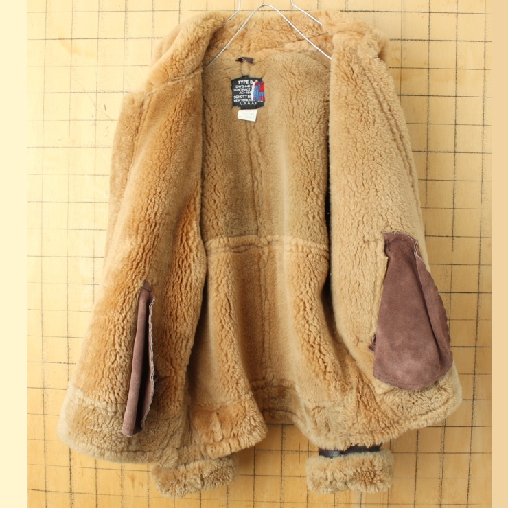 USA製 Schott ショット B-3フライトジャケット リアルムートン 38