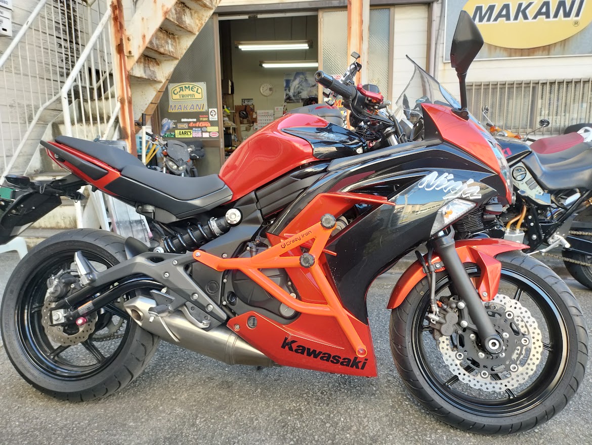 NINJA400へCRAZY IRONスタントケージのお取り付け| AxxL