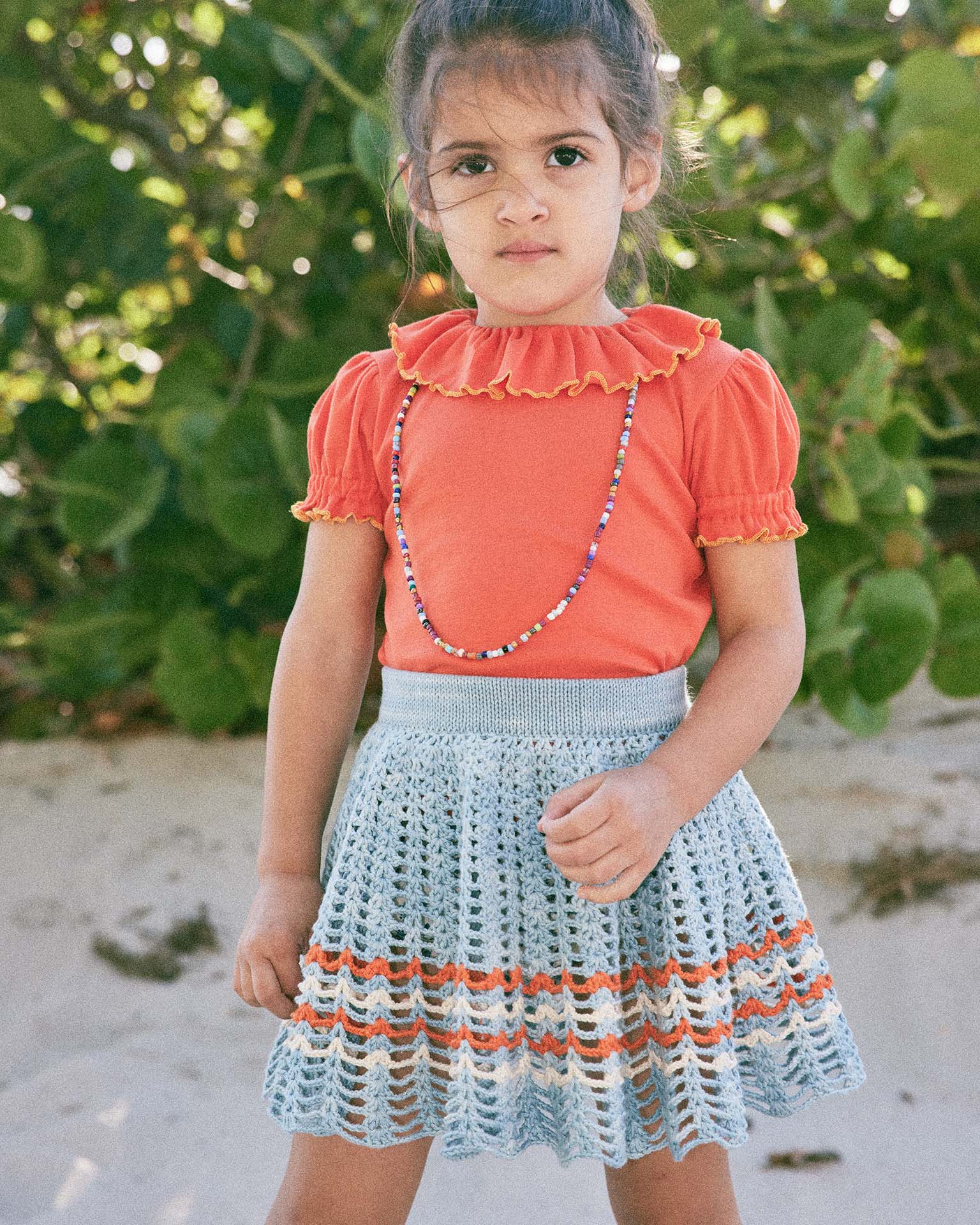 misha + puff wellfleet skirt in sky at Little