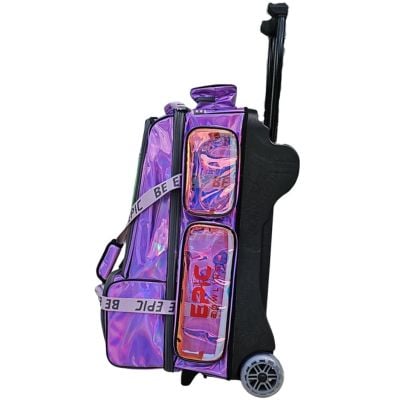 Epic 3 Ball Triple Superior Deluxe Violet Holo Bowling Bag + FREE