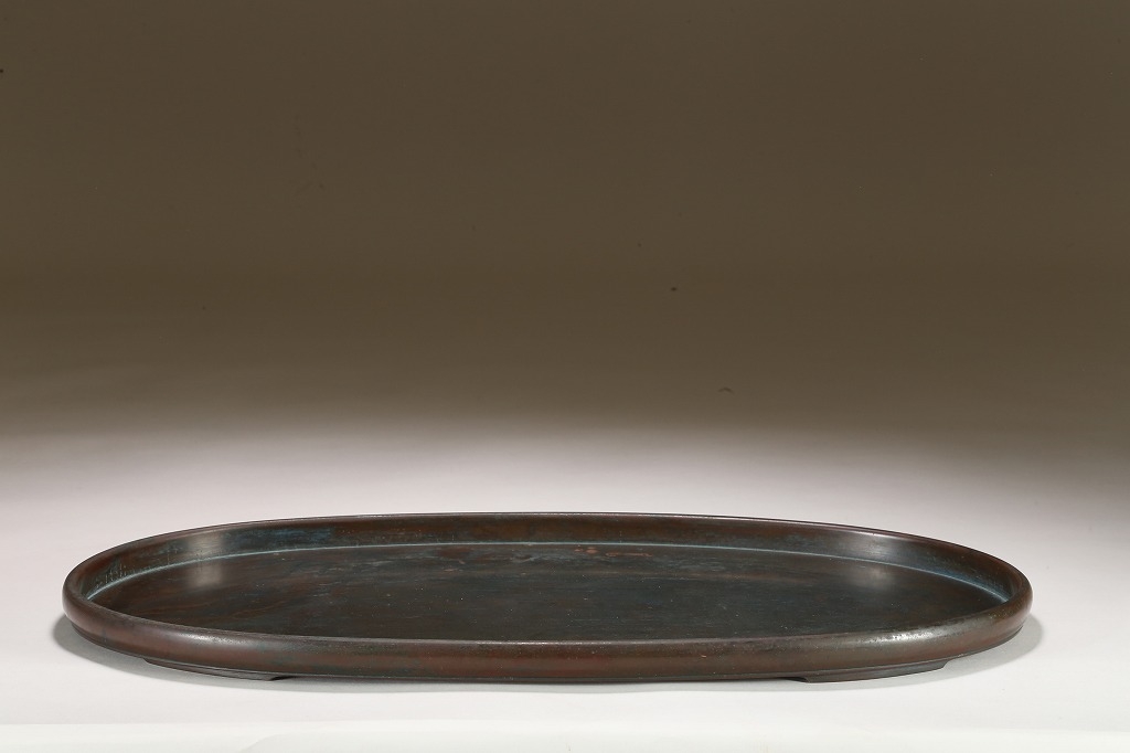 鋳銅楕円水盤 | 雨竹亭オンラインショップ
