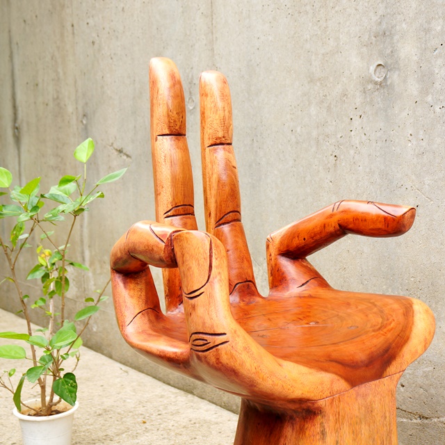 ブッダハンドのチェア＆テーブル 3点セット | アジアンライフスタイル