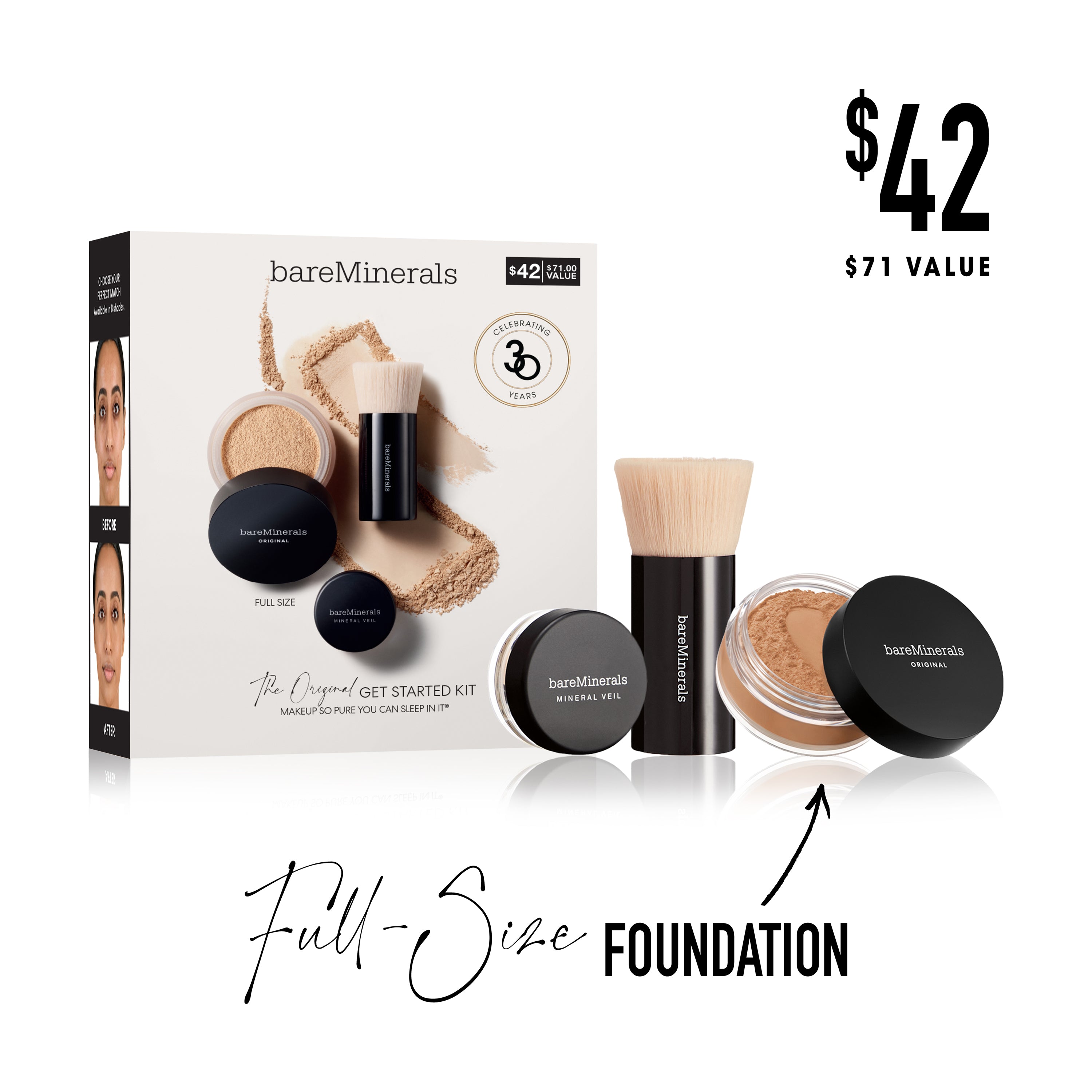 The Original Get Started Kit 3-Piece Mineral Makeup Set