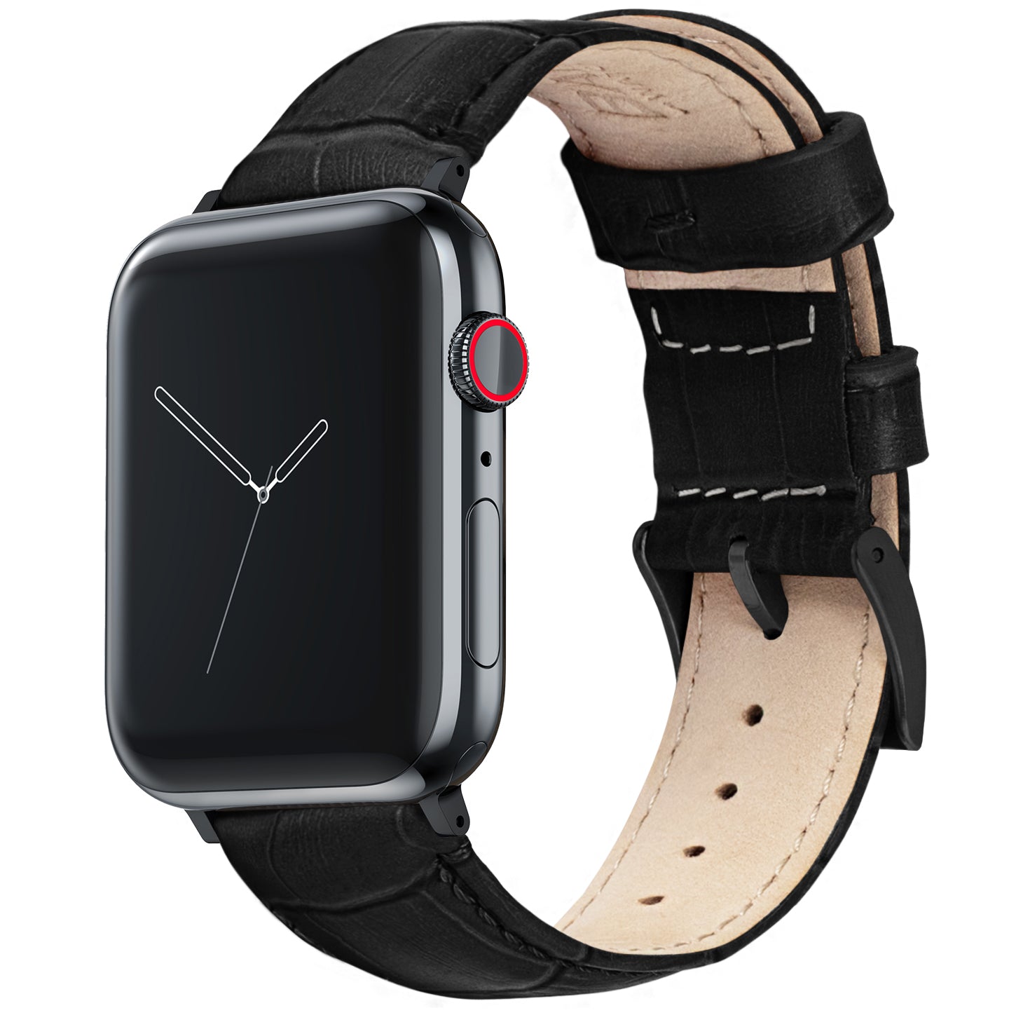 Apple Watch Black Alligator Grain Leather Watch Band – Barton