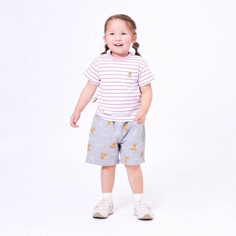 POLO BCS 裏毛総柄ハーフパンツ グレー×90cm ベビーザらス限定