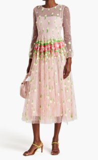 セール！RED Valentino レッドヴァレンティノ ドット花柄刺繍チュール