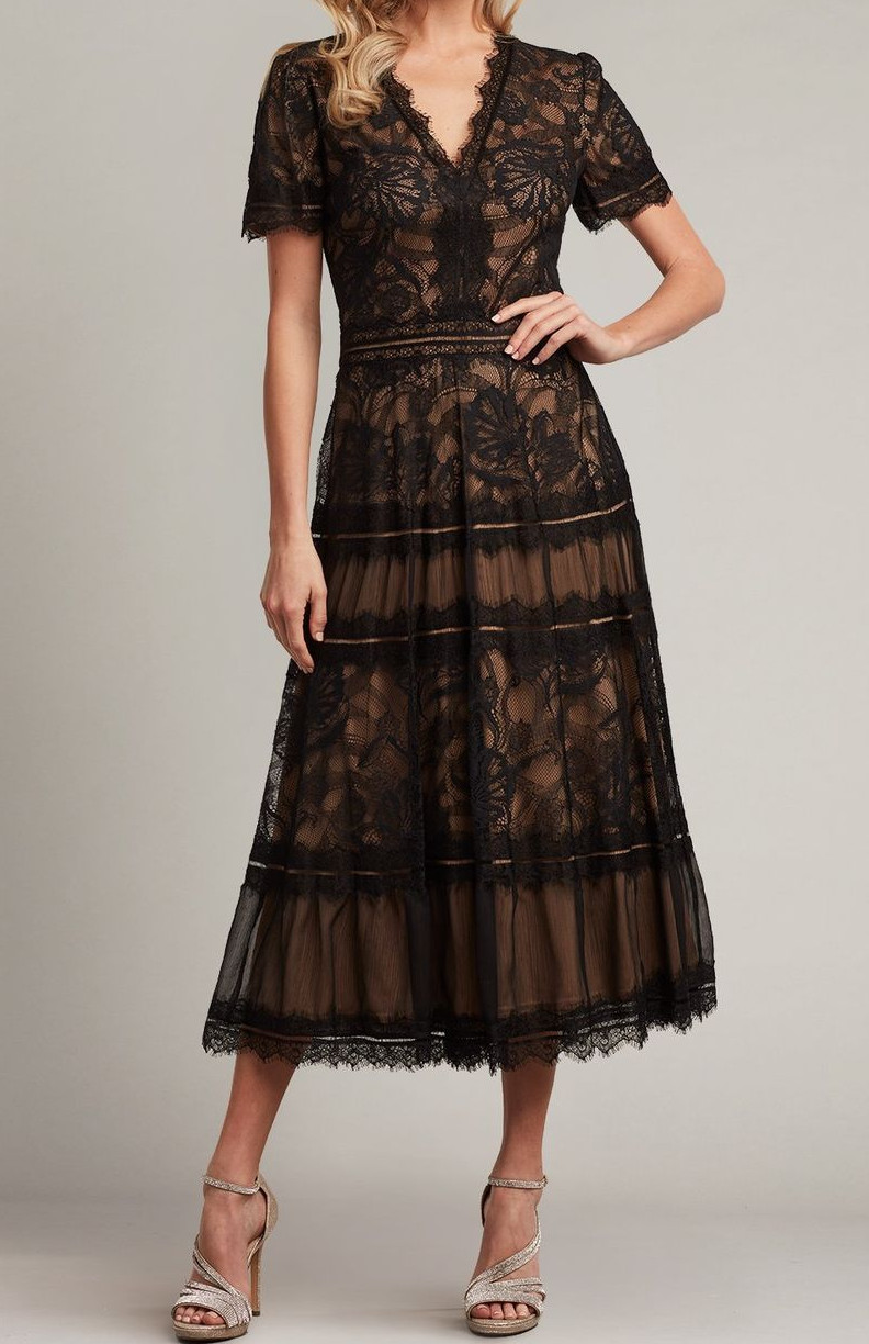 Tadashi Shoji タダシショージ AMARA LACE DRESS ブラック
