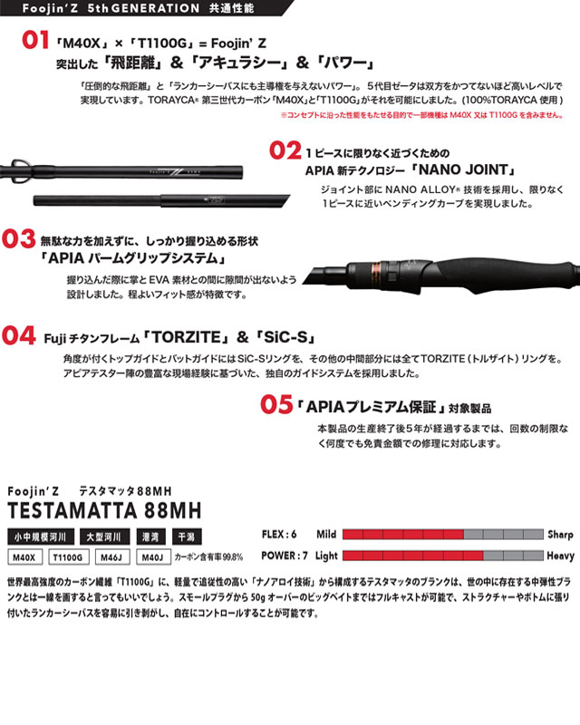 アピア フウジンゼータ テスタマッタ 88MH APIA Foohjin Z - 【バス
