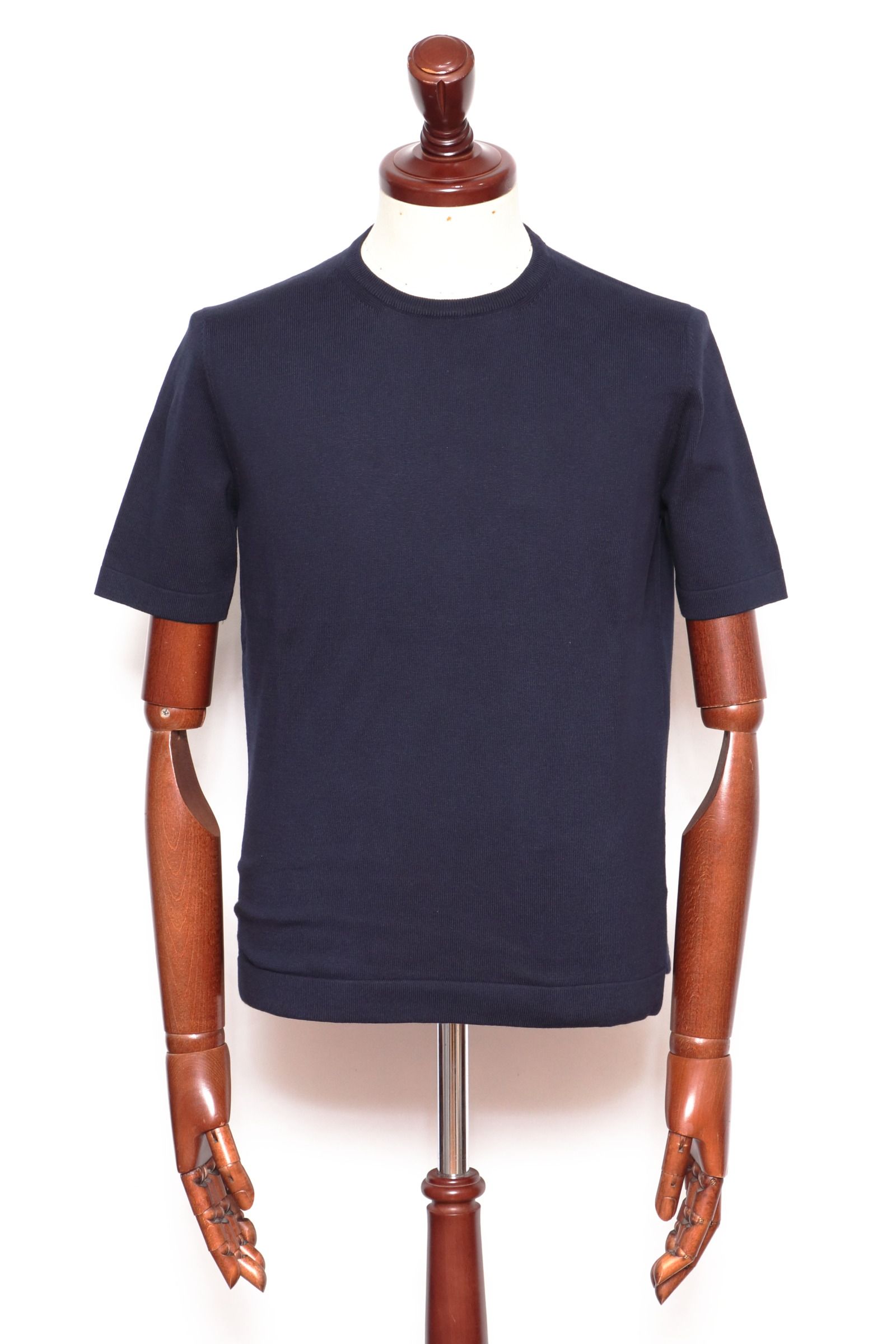 Gran Sasso - 12G ハイゲージ ソフトコットン ソリッド クルーネック