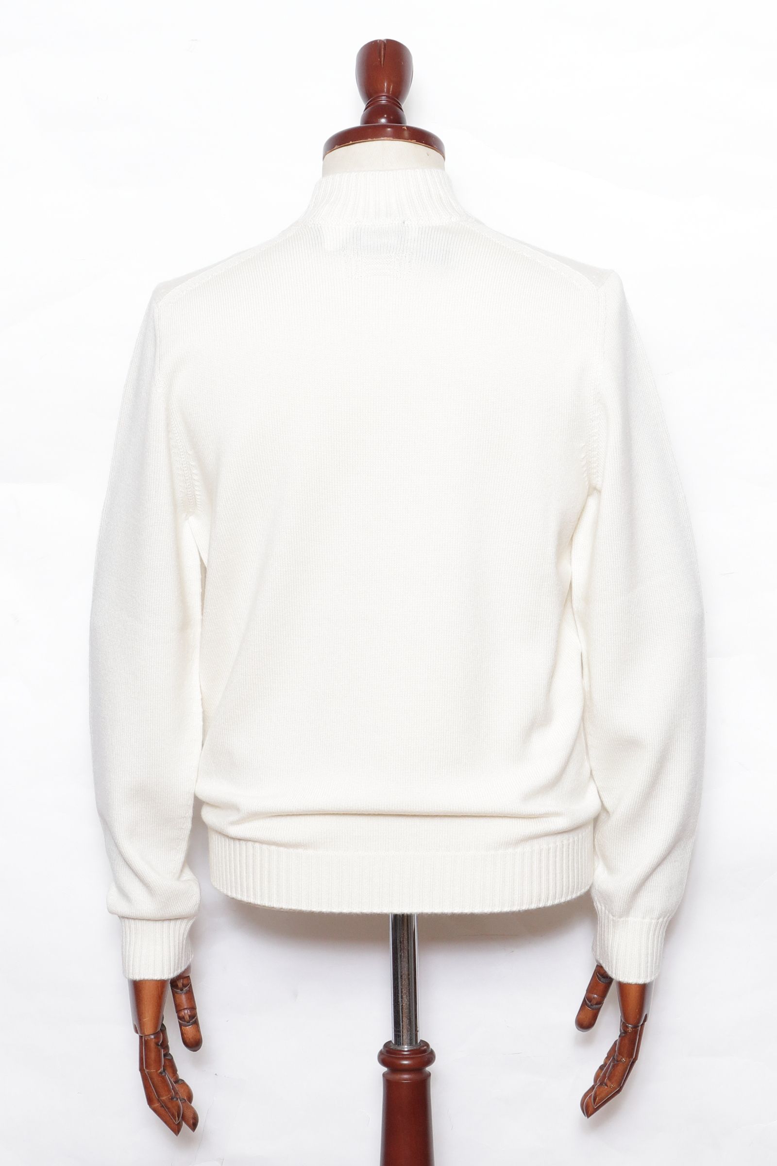 Drumohr - 8ゲージ ミドルゲージ モックネック ニット セーター / オフ