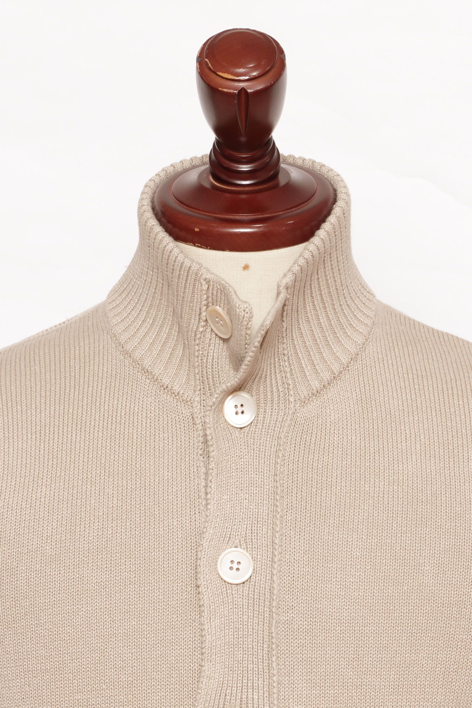 ZANONE CHIOTO コットンリネン スタンドカラー カーディガン50