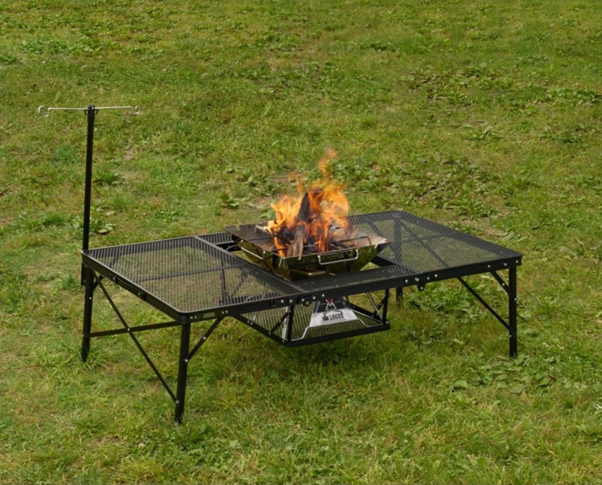 アイアン ローテーブル キャンプ ハンドメイド アウトドア 天然木 BBQ