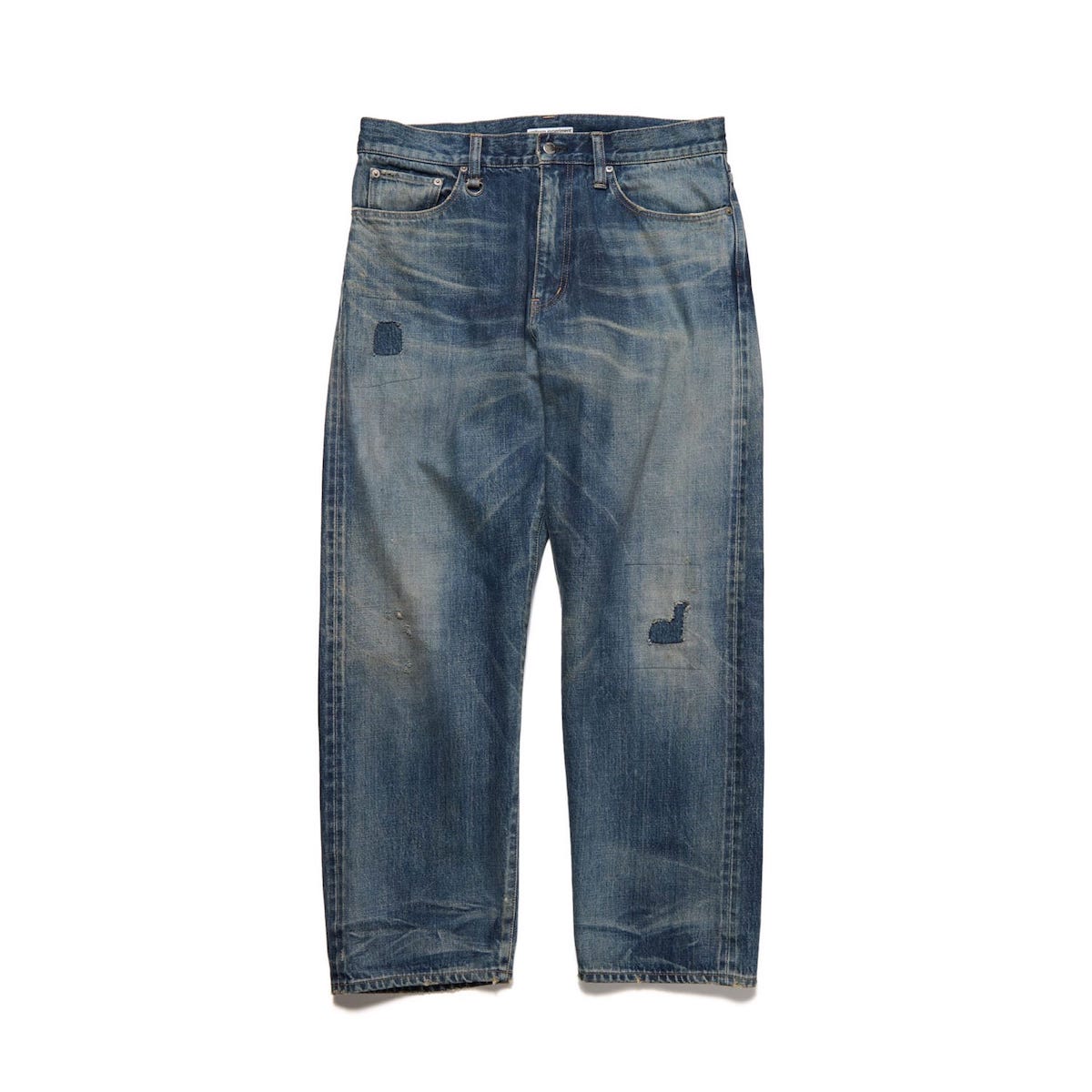 uniform experiment / DAMAGED REGULAR FIT JEANS (Indigo)