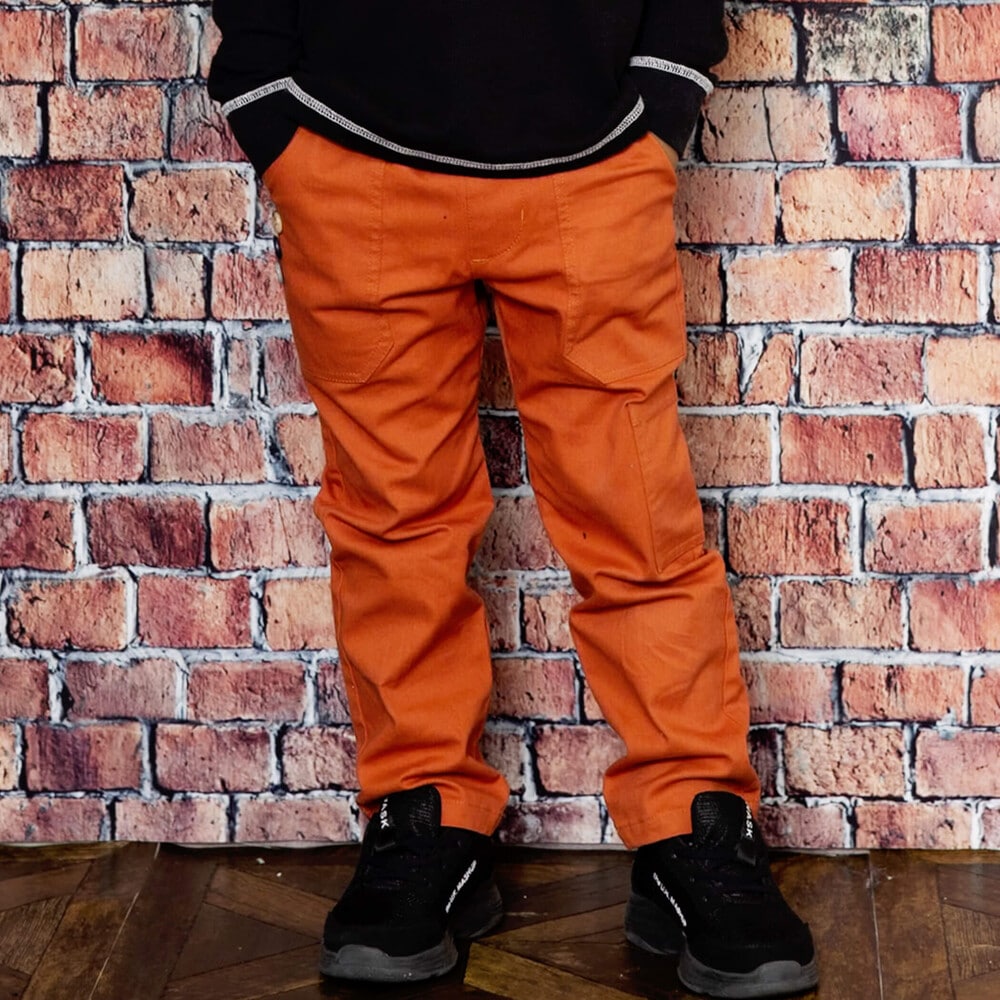 配色カラーボタンポリエステルチノストレッチパンツ(100~160cm)(100cm