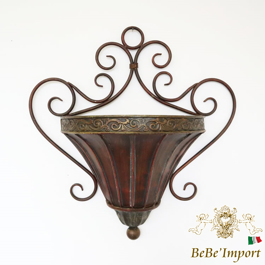 アイアン ウォールプランター リーフ 壁飾り 壁掛け | ロココ調家具