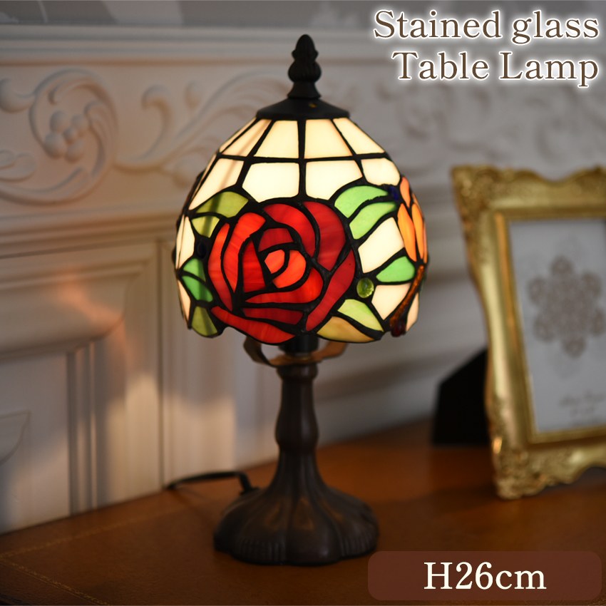 ティファニー スタイル 薔薇 テーブルランプ 高さ26cm | ロココ調家具