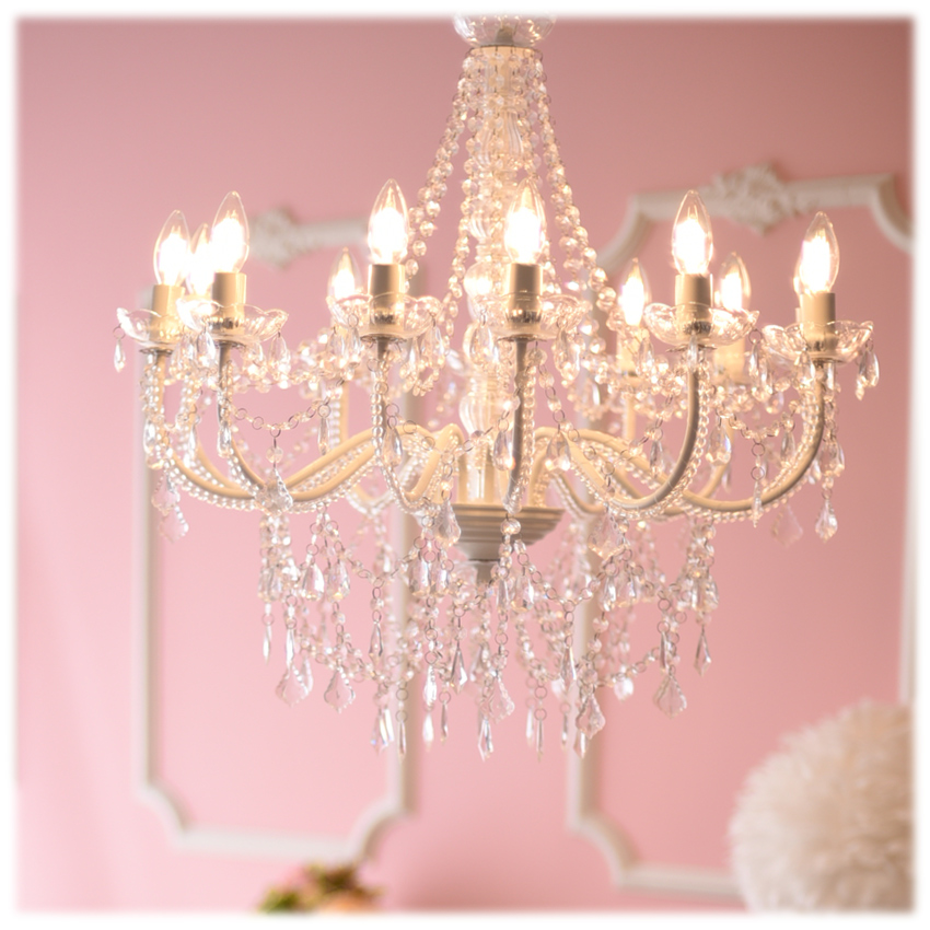 LED電球付 12灯 シャンデリア ホワイトプリンセス 簡単取付 幅72cm