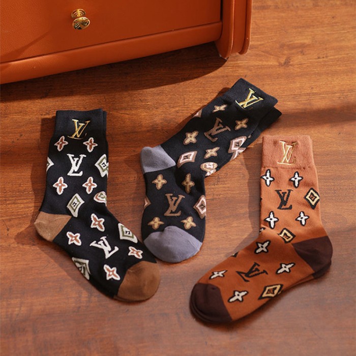 ブランドヴィトン 靴下 ファッション高品質コットンソックス3点セット