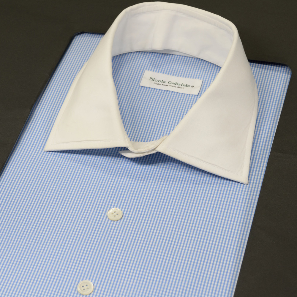 オリジナル コンフォート サックスギンガムチェック シャツ