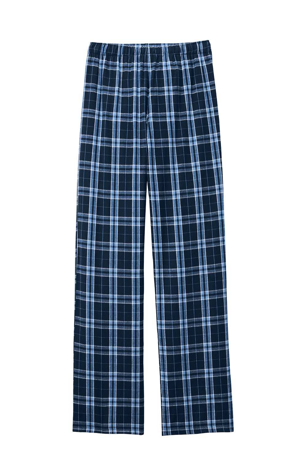 District DT1800 Mens True Navy Blue/Carolina Blue Flannel Plaid