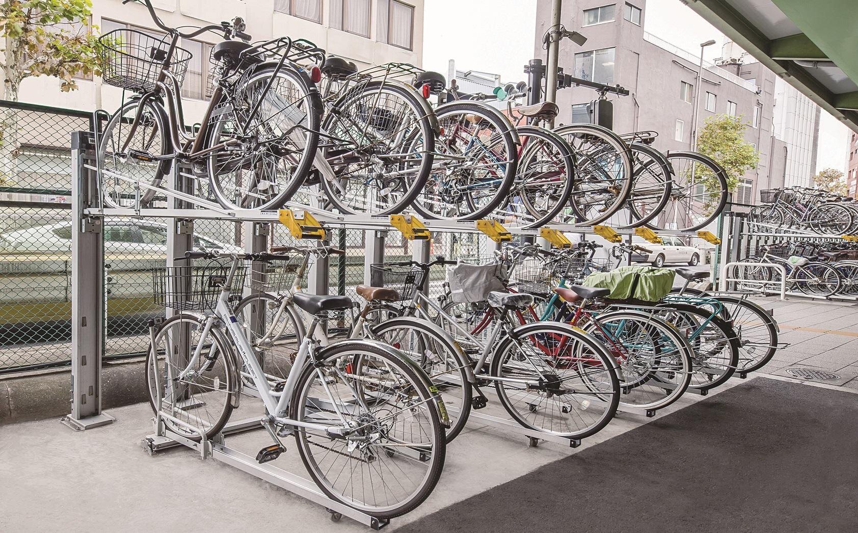 垂直2段式自転車ラック：BC-W-ARS | 自転車ラック | 駐輪場のビシクレット