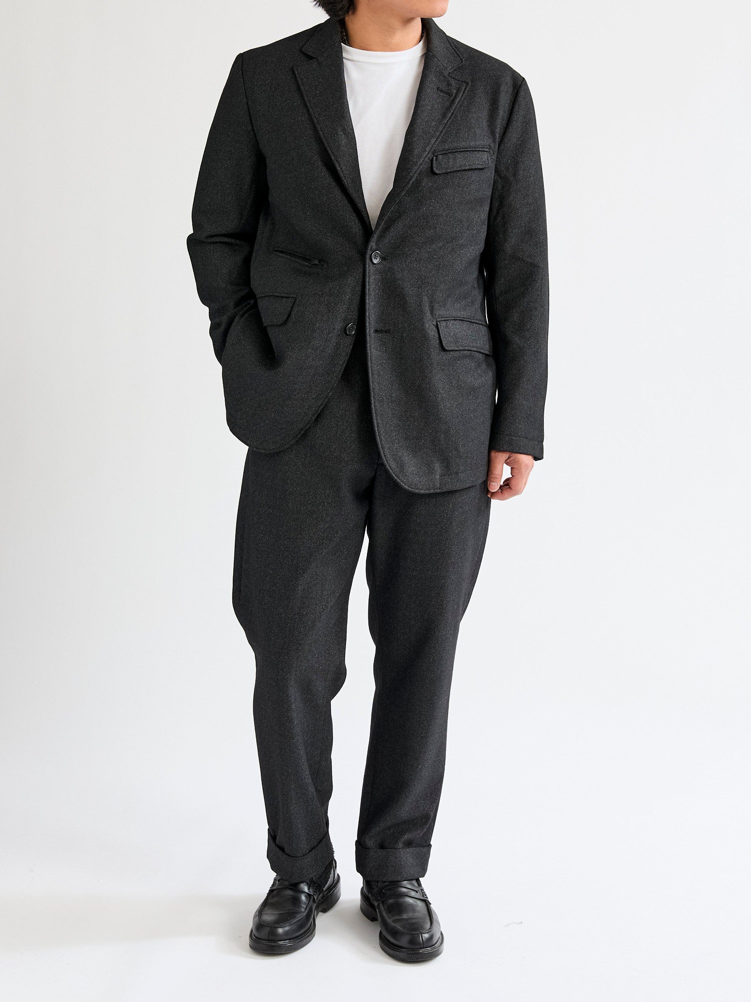 Printed Wool Andover Jacket in Charcoal – Blue Owl Workshop