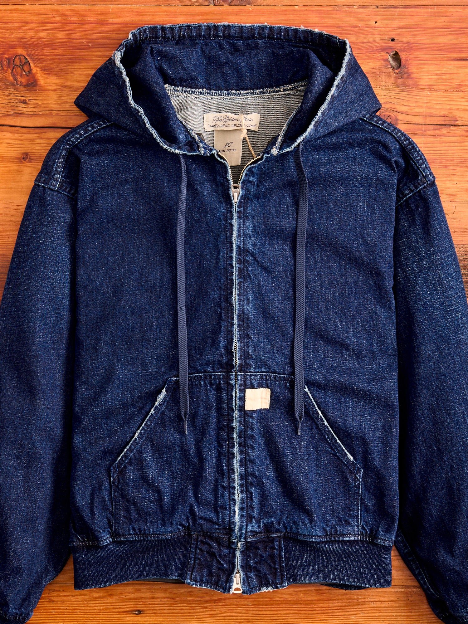 Denim Zip Jacket in Washed Indigo – Blue Owl Workshop