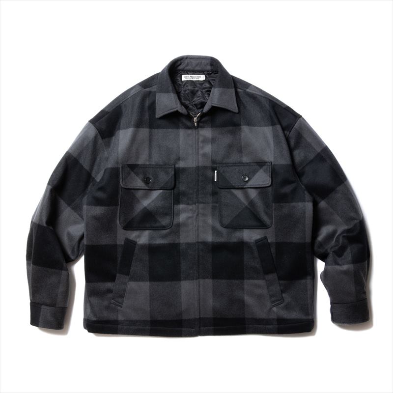 COOTIE PRODUCTIONS Buffalo Check Wool Zip Up CPO Jacket