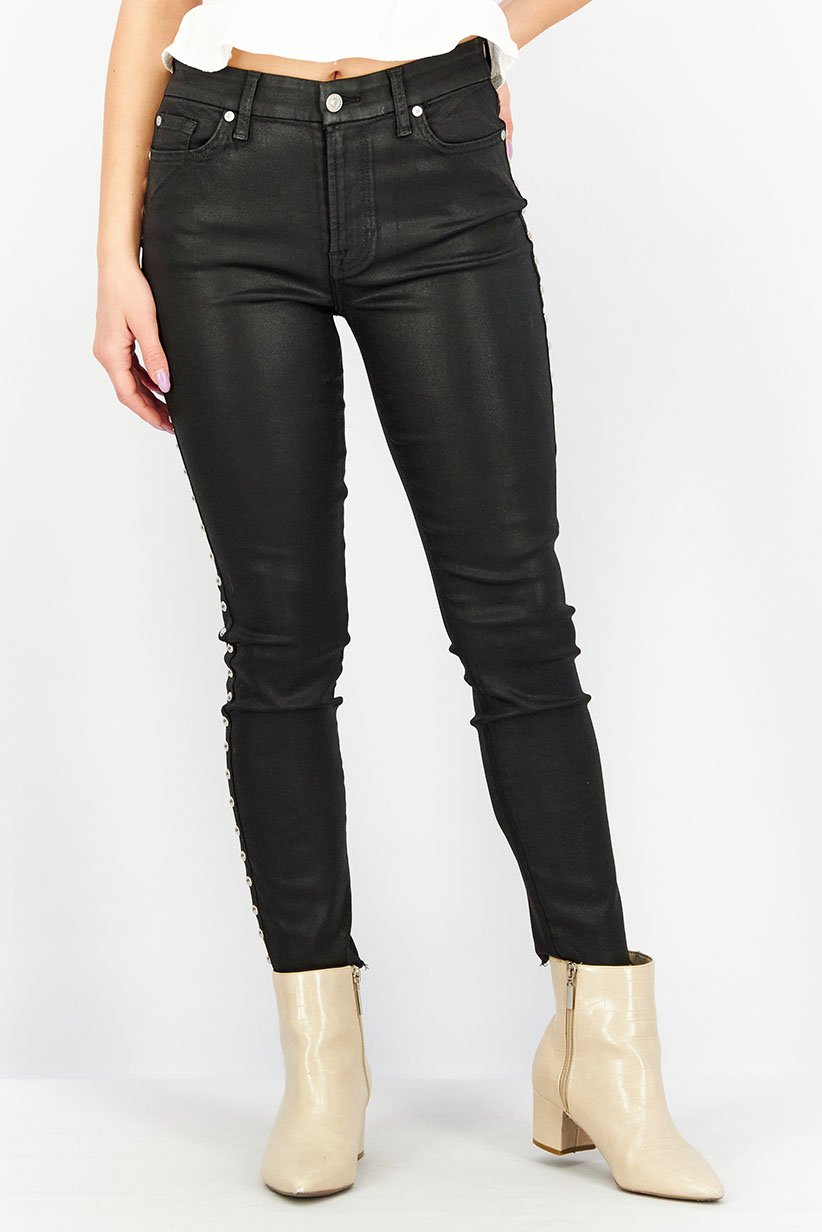 Seven for all Mankind - Ankle Super Skinny Black Coated Denim