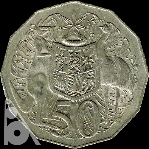 50セント 白銅貨(1969年発行) < オーストラリア < 海外通貨 < 文鉄