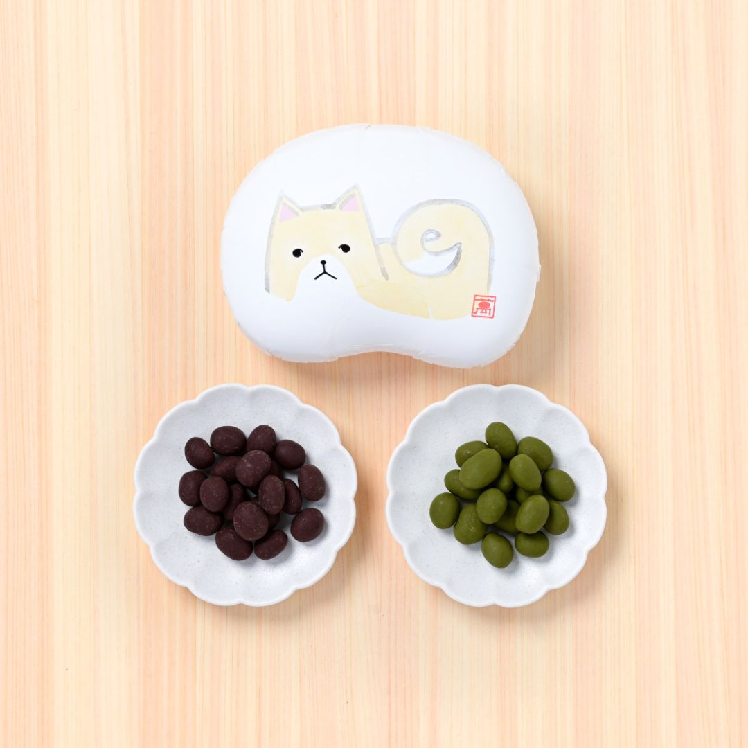 かりっとちょこ豆・ビター＆抹茶（豆箱入り） 絵柄：犬｜【公式