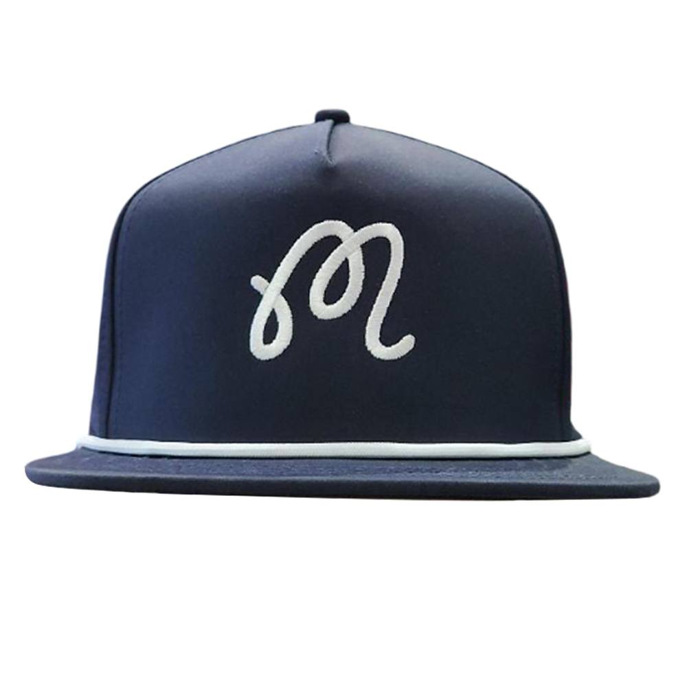Malbon M Icon Evergreen Poly Rope 5-Panel Golf Cap Navy - FW25 Men