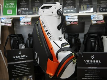 VESSEL ベゼル. キャディバッグ PRIME Staff 黒/オレンジ VESSEL