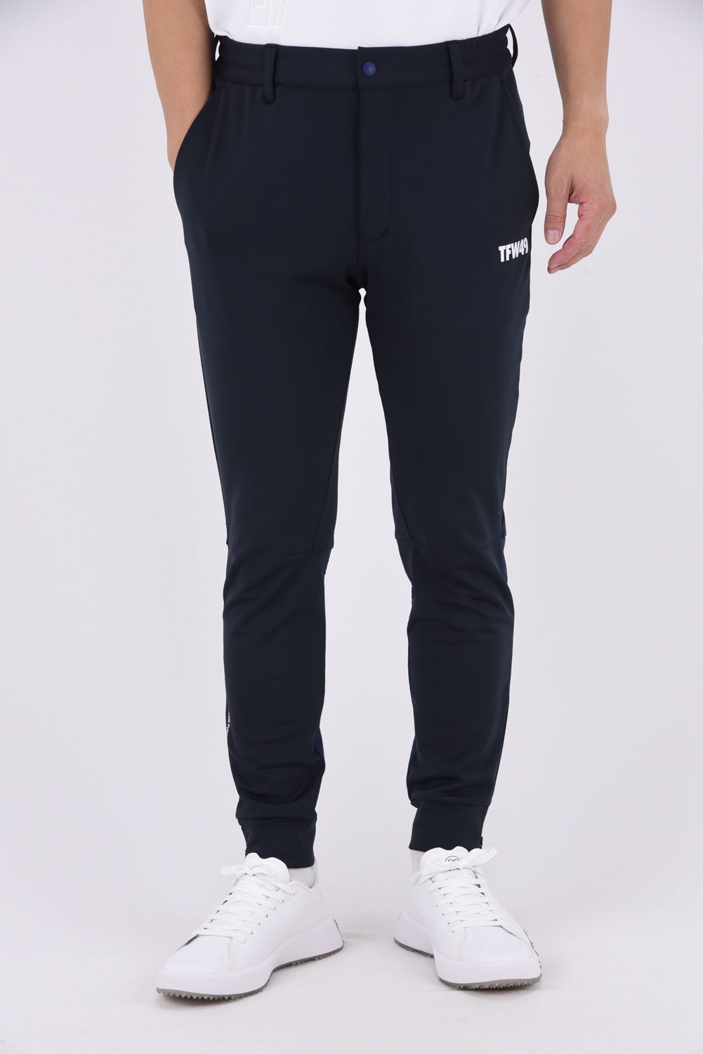 最終価格 TFW49 アンクルスリムパンツ ネイビー M ハイパーストレッチ