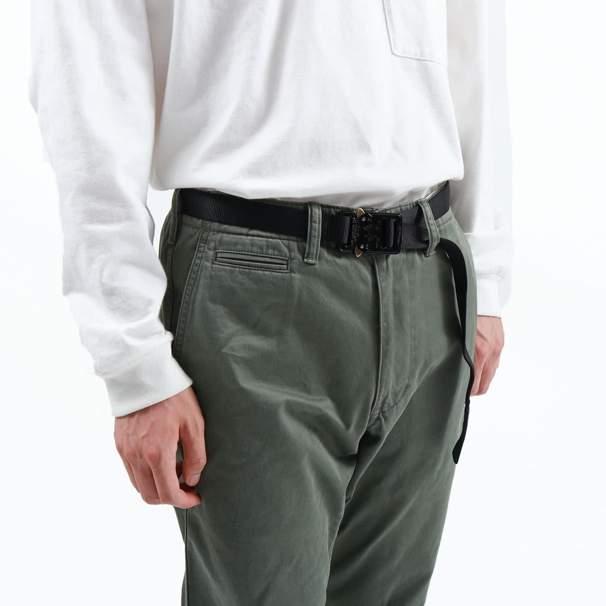 ブリーフィング グレー 編み込み ベルト L ファイヤーマンバックル