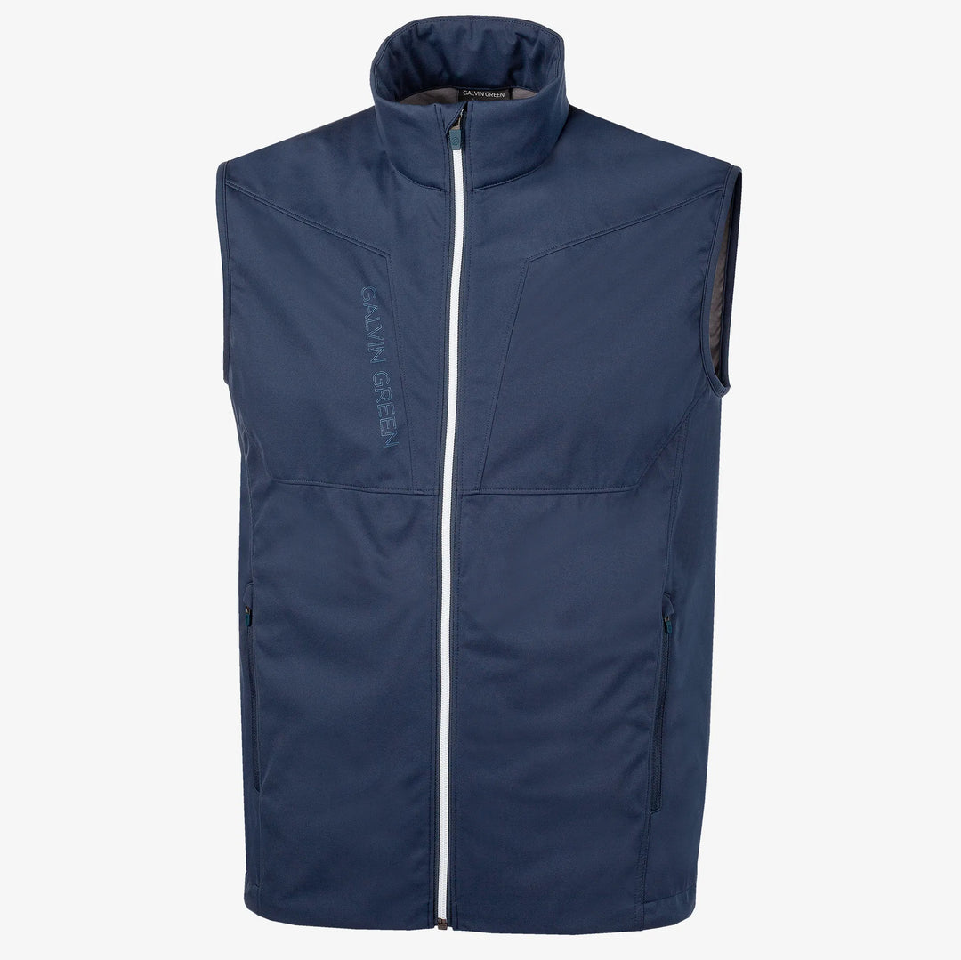 Lathan Windproof and water repellent golf vest Navy/White – Galvin