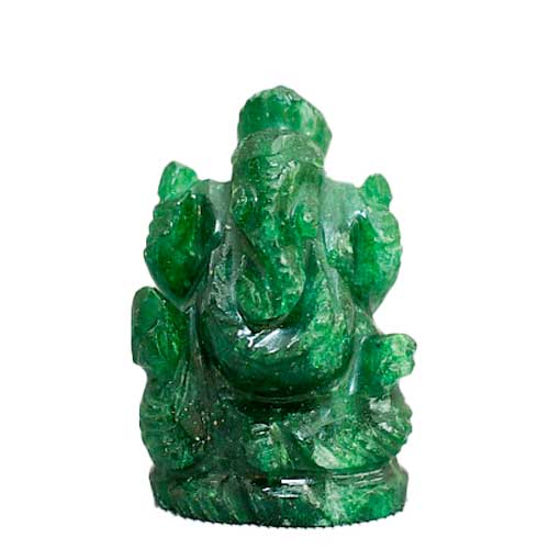グリーンジェイド（緑翡翠）ガネーシャ神像 | ガネーシャ神と開運グッズ